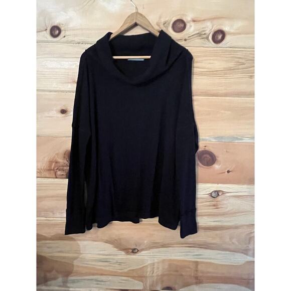 Free People We The Free Cowl Neck Open Back Black Sweater Size Small - Picture 1 of 8